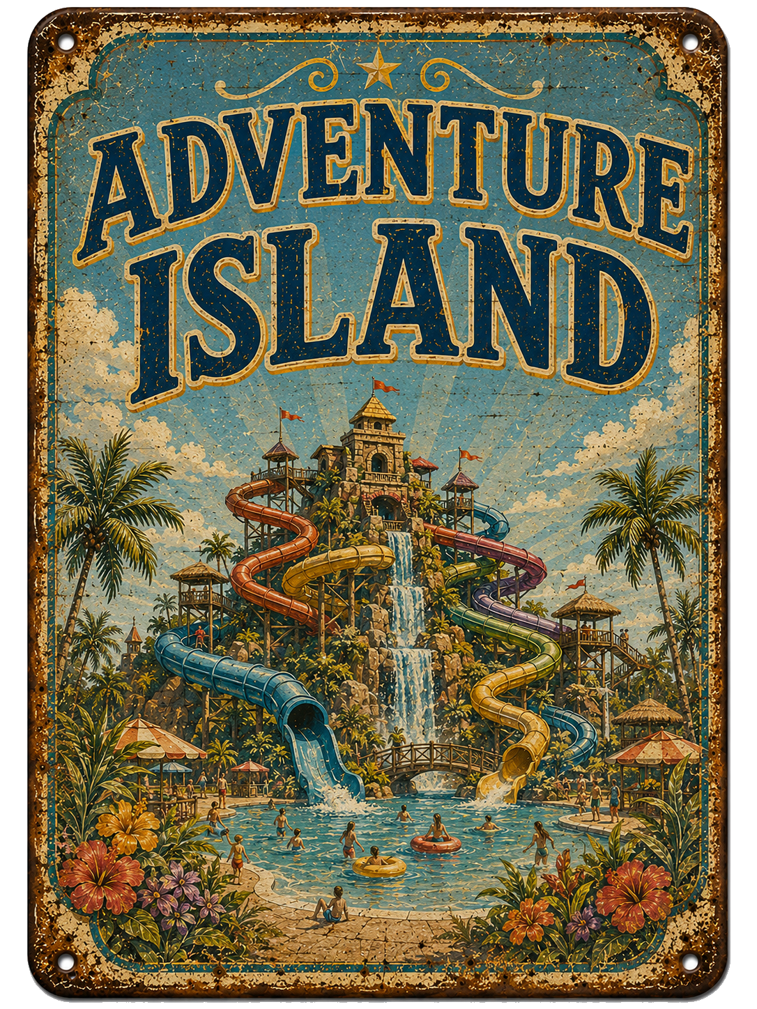 Adventure Island approved vintage attraction sign