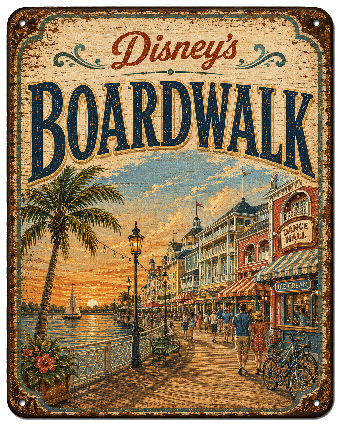 Disney's BoardWalk approved vintage attraction sign