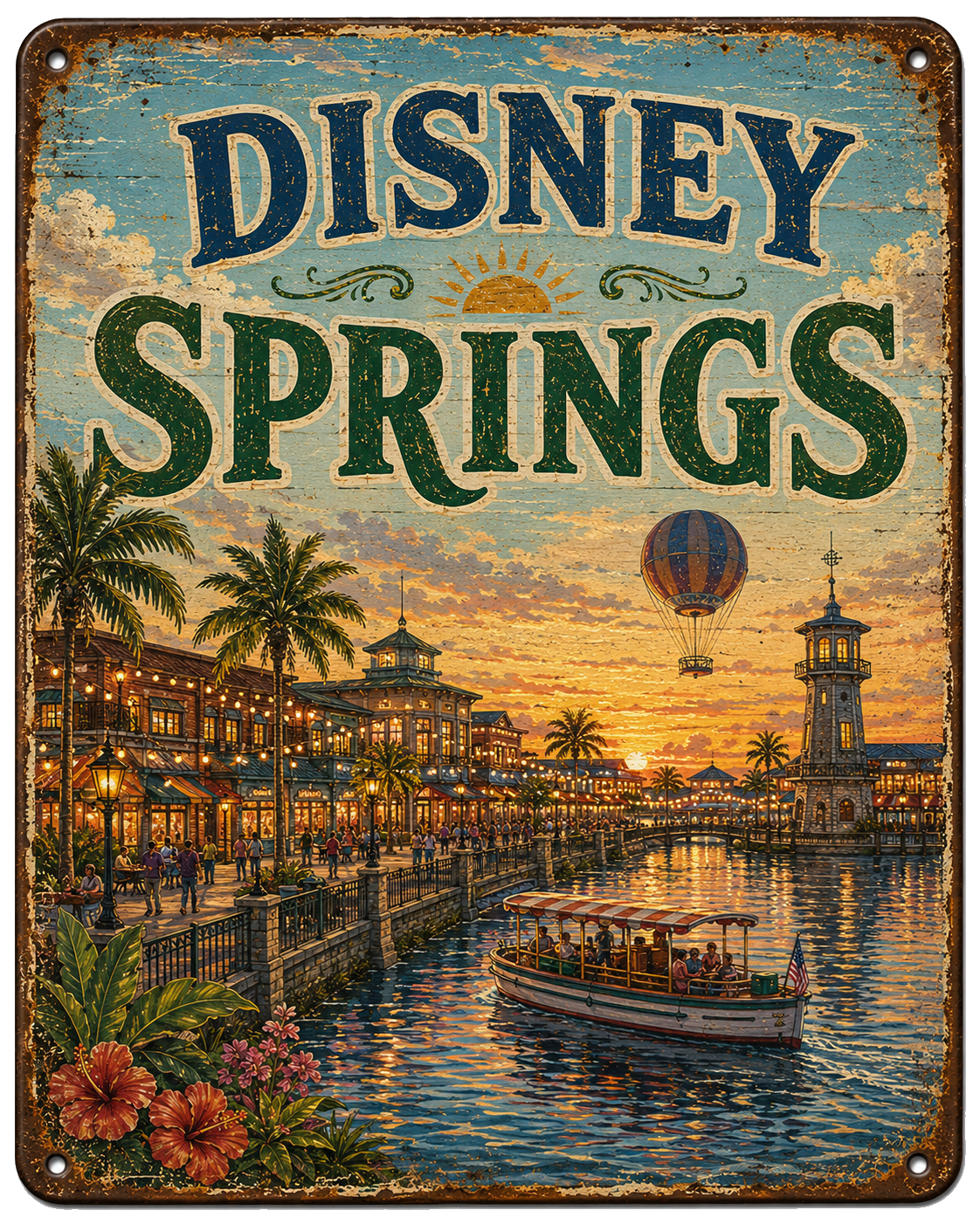 Disney Springs approved vintage attraction sign
