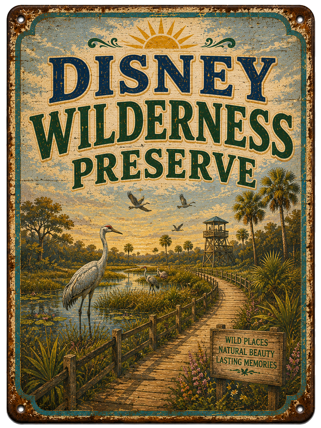 Disney Wilderness Preserve approved vintage attraction sign