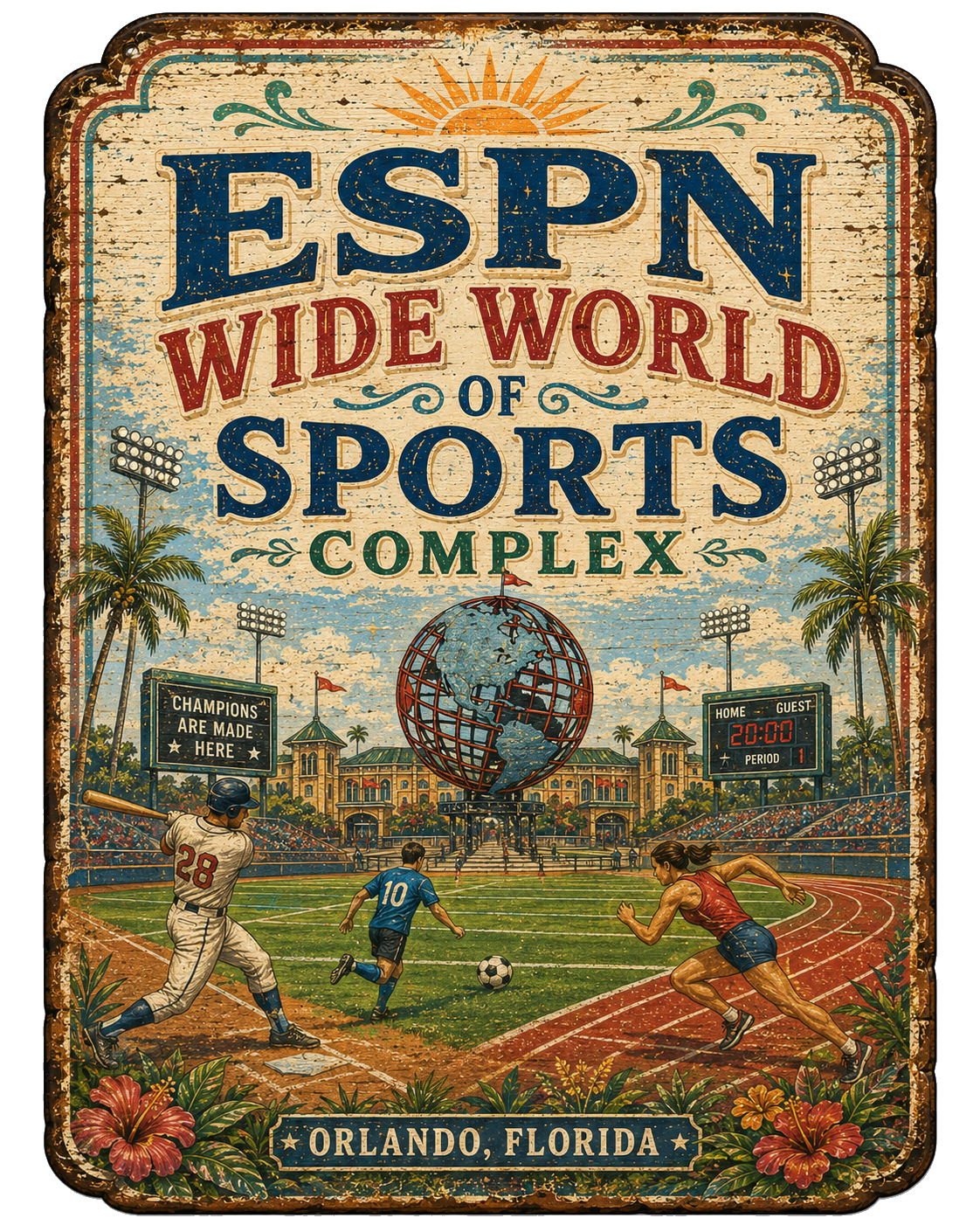 ESPN Wide World of Sports Complex approved vintage attraction sign
