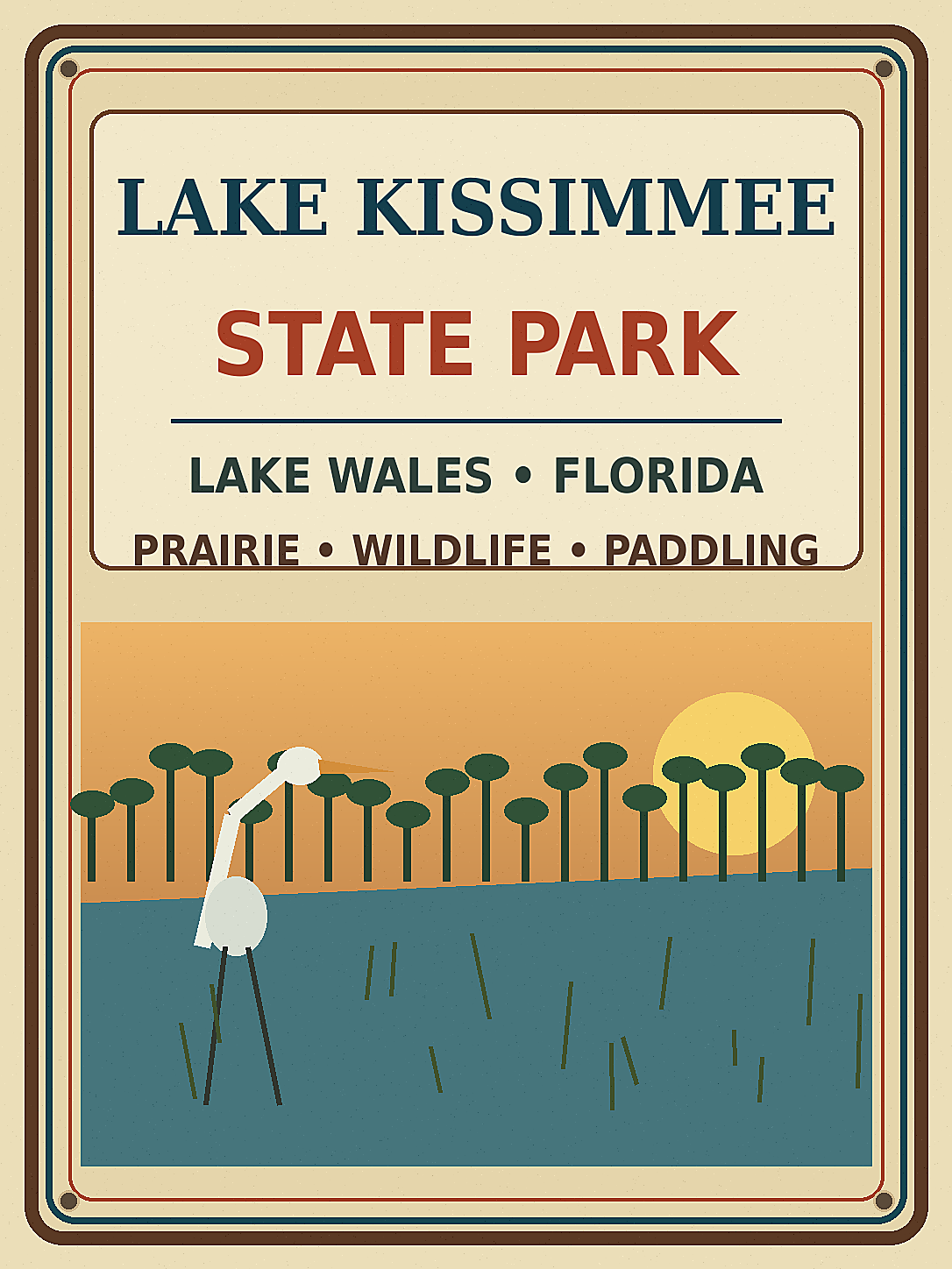 Lake Kissimmee State Park approved vintage attraction sign