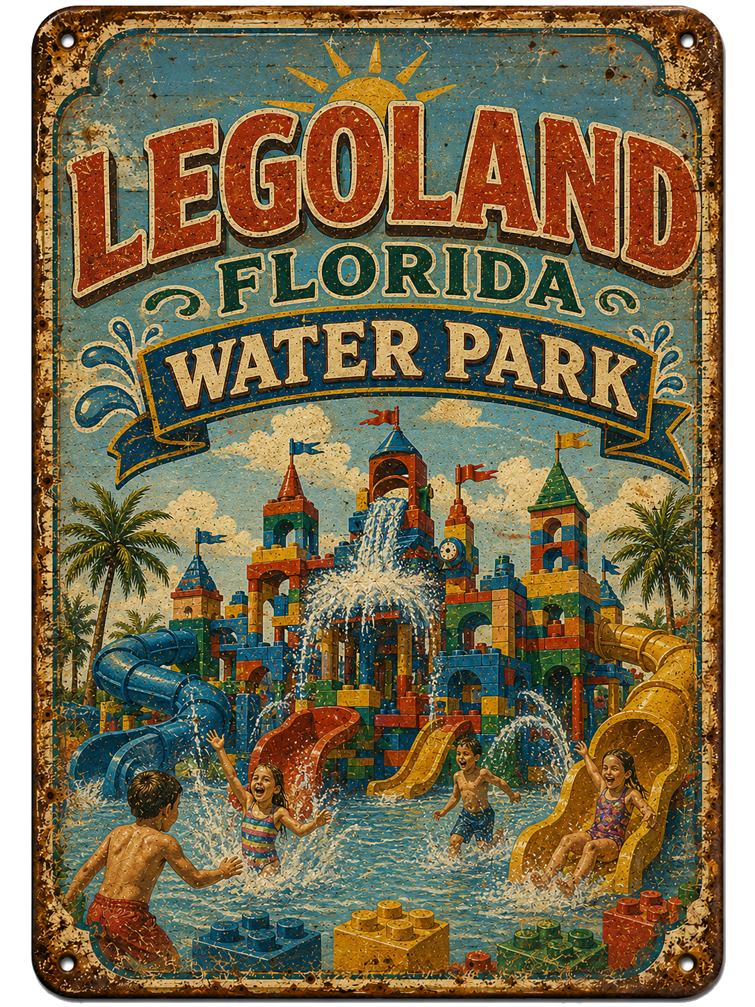 LEGOLAND Florida Water Park approved vintage attraction sign