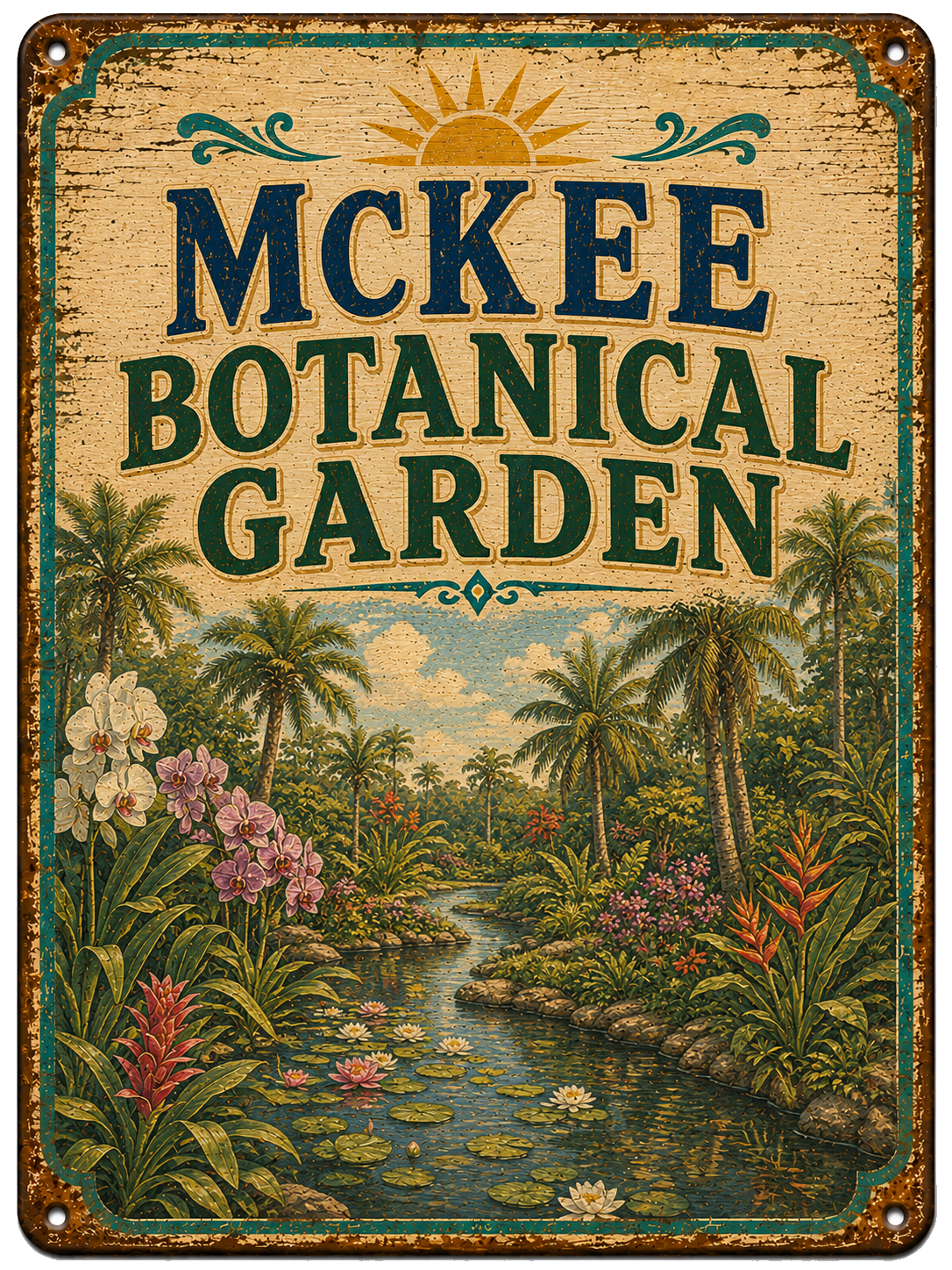 McKee Botanical Garden approved vintage attraction sign