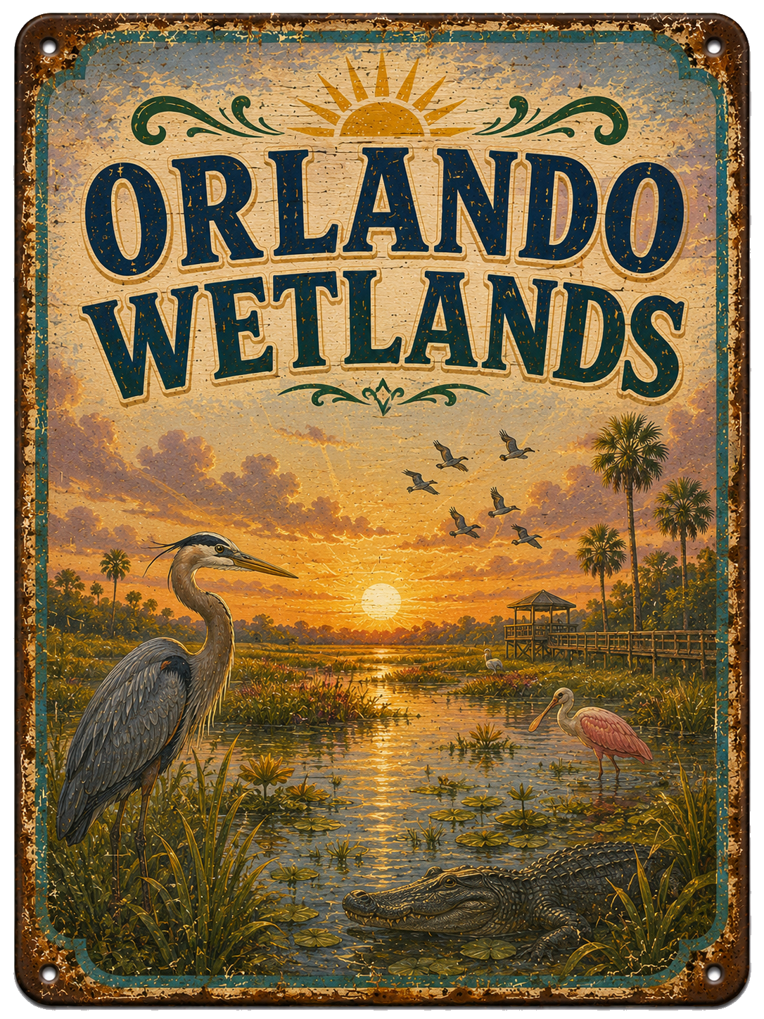 Orlando Wetlands approved vintage attraction sign
