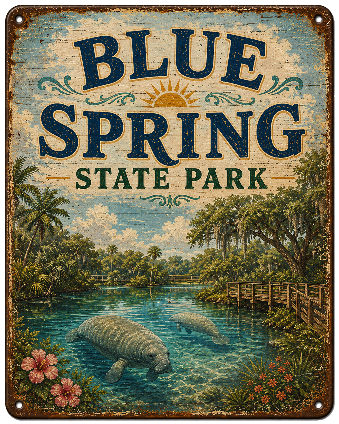 Rainbow Springs State Park approved vintage attraction sign