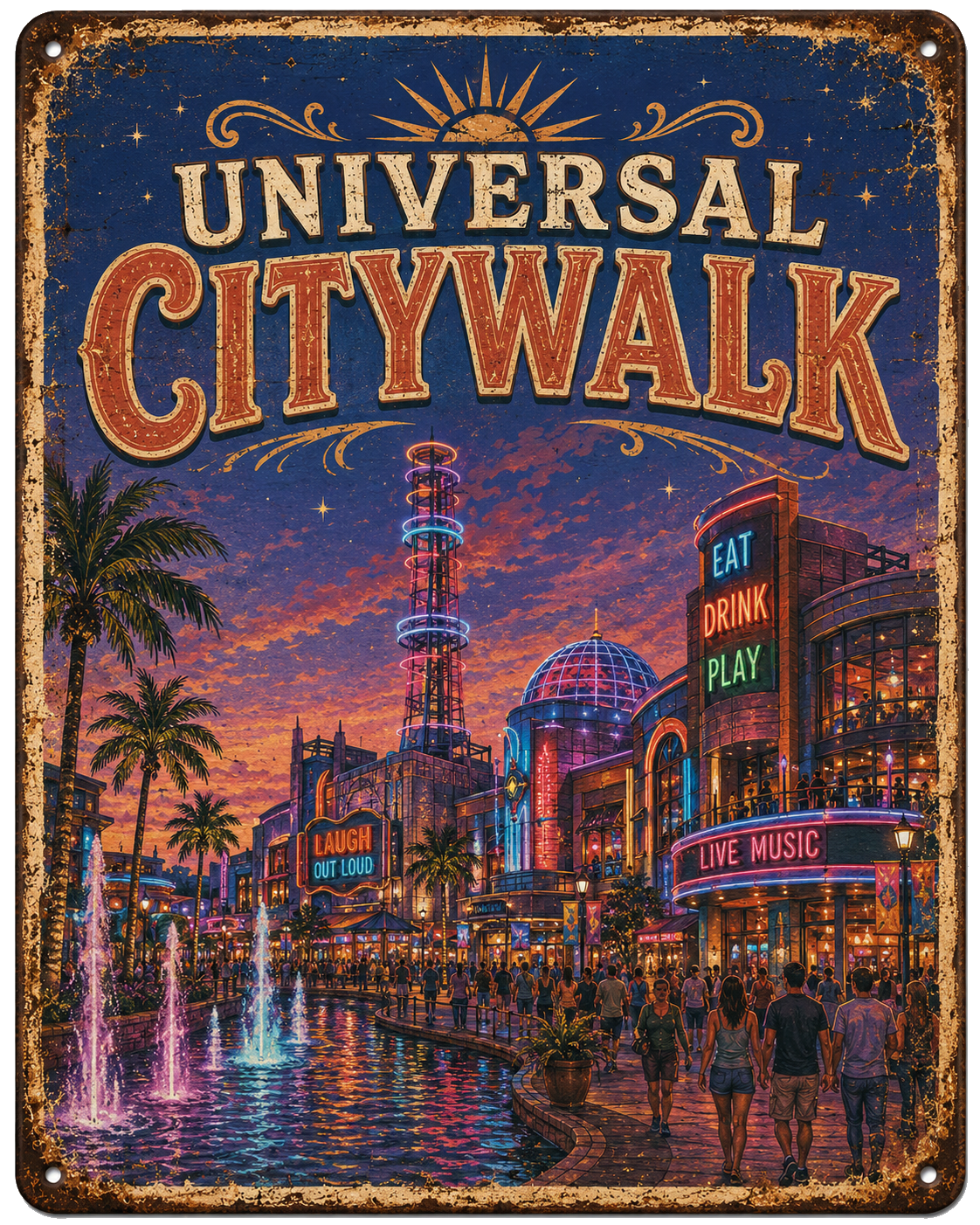 Universal CityWalk approved vintage attraction sign