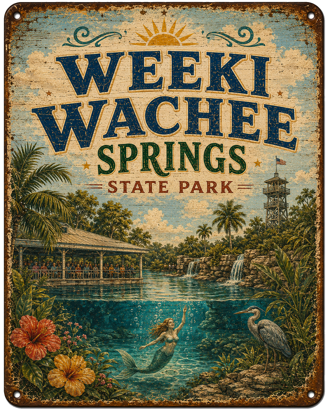 Weeki Wachee Springs State Park approved vintage attraction sign